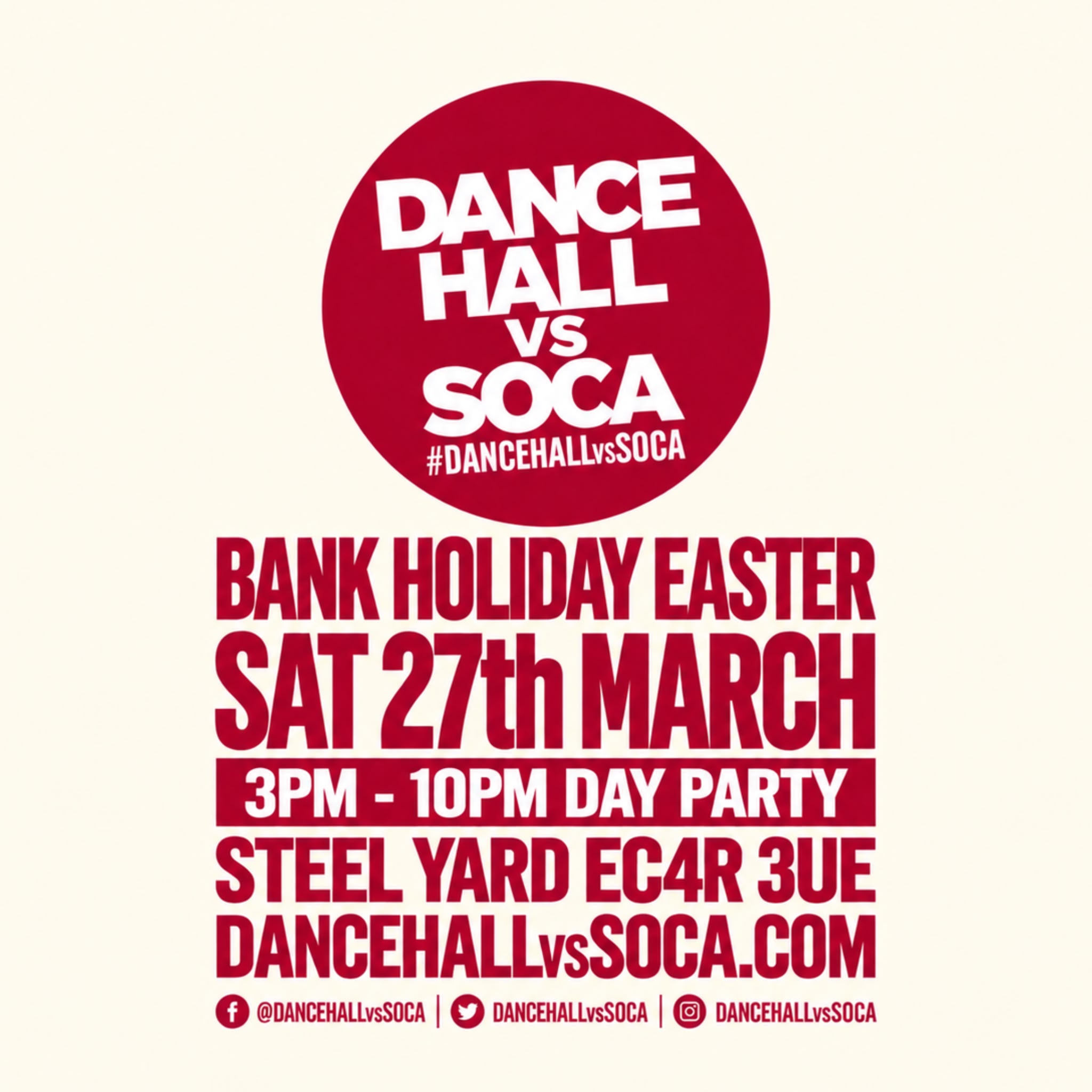 Dancehall vs Soca 2027 event flyer